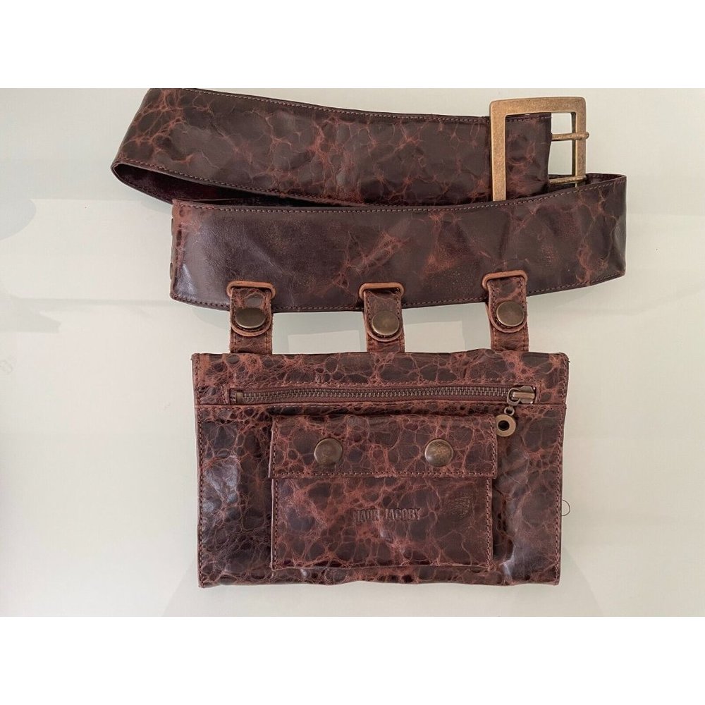NAOR JACOBY Mens or Womens Belt Bag Leather Israel